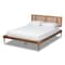 Baxton Studio Romy Ash Walnut Finished and Synthetic Rattan Queen Size Platform Bed 159-9820-9821 - alternate 1